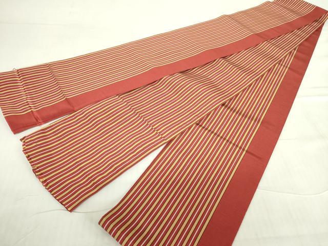 平和屋着物◎本場筑前博多織　半幅帯　間道　証紙付き　正絹　逸品　DABE0126ya