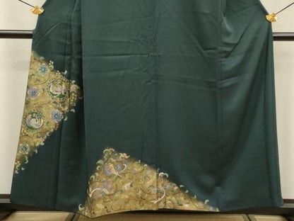 平和屋着物■訪問着　花鳥唐草文　金彩　まるやま扱い　正絹　逸品　DABE0139ya