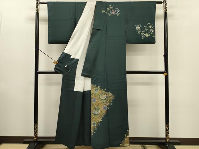 平和屋着物□訪問着 花鳥唐草文 金彩 まるやま扱い 正絹 逸品 DABE0139ya