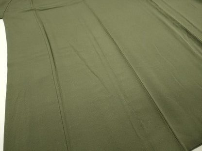平和屋着物■上質な色無地　松葉色　ますいわ屋扱い　正絹　逸品　DABE0141ya