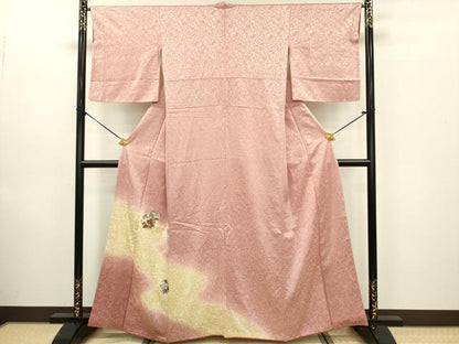 平和屋着物■中国三大刺繍　スワトウ刺繍　汕頭刺繍　色留袖　草花丸文　金彩　正絹　逸品　DABE0143ya