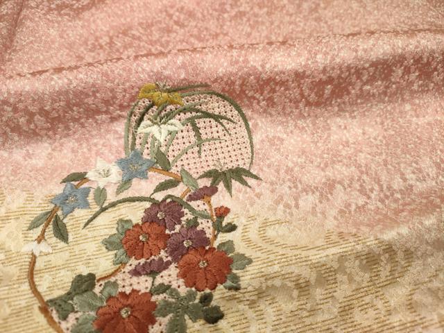 平和屋着物■中国三大刺繍　スワトウ刺繍　汕頭刺繍　色留袖　草花丸文　金彩　正絹　逸品　DABE0143ya