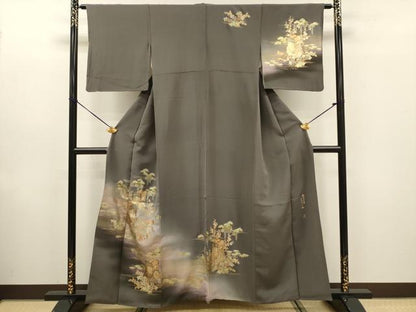 平和屋着物■訪問着　作家物　霞御所車文　暈し染め　金彩　正絹　逸品　DABE0145ya