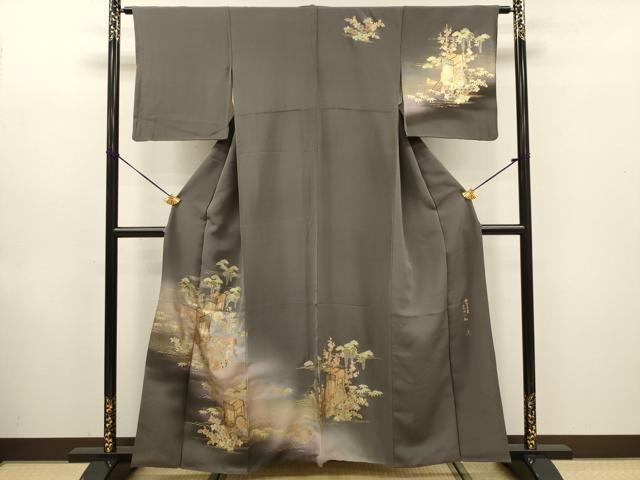 平和屋着物■訪問着　作家物　霞御所車文　暈し染め　金彩　正絹　逸品　DABE0145ya