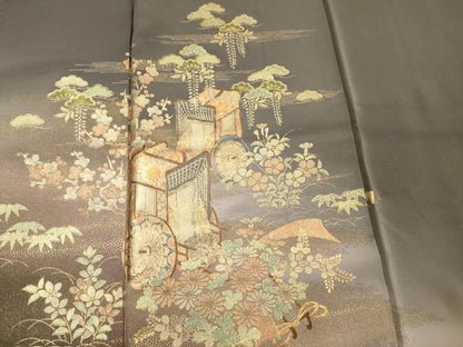 平和屋着物■訪問着　作家物　霞御所車文　暈し染め　金彩　正絹　逸品　DABE0145ya