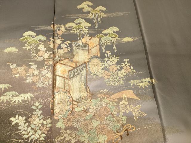 平和屋着物■訪問着　作家物　霞御所車文　暈し染め　金彩　正絹　逸品　DABE0145ya