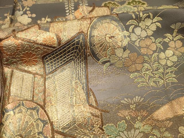 平和屋着物■訪問着　作家物　霞御所車文　暈し染め　金彩　正絹　逸品　DABE0145ya