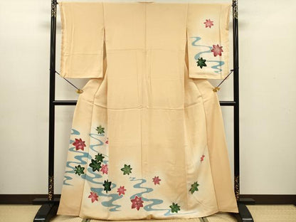 平和屋着物■訪問着　手描き　竜田川　暈し染め　正絹　逸品　DABE0151ya