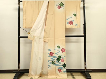 平和屋着物■訪問着　手描き　竜田川　暈し染め　正絹　逸品　DABE0151ya