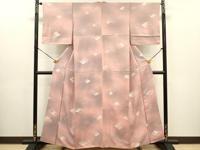 平和屋着物■上質な小紋　地紋起こし　幾何学文　暈し染め　正絹　逸品　DABE0152ya
