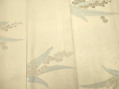 平和屋着物■訪問着　寿光織　草花文　金銀糸　正絹　逸品　DABE0153ya