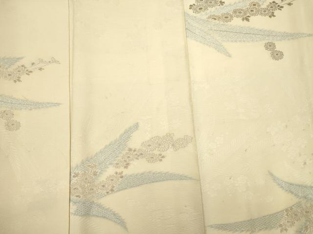 平和屋着物■訪問着　寿光織　草花文　金銀糸　正絹　逸品　DABE0153ya