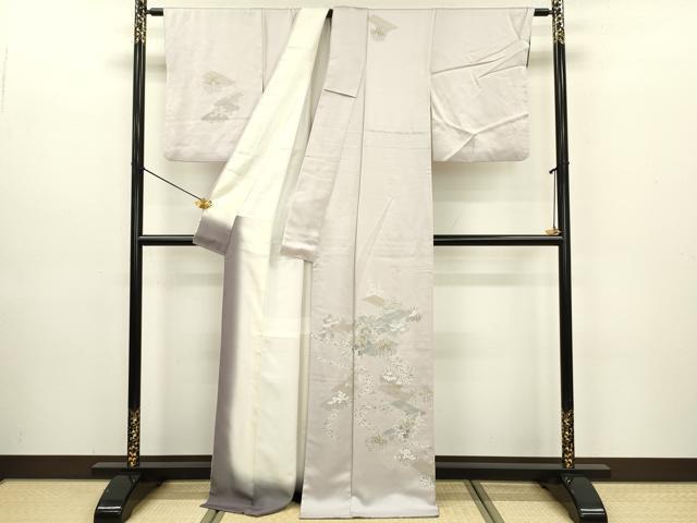 平和屋着物■訪問着　草花文　正絹　逸品　DABE0157ya