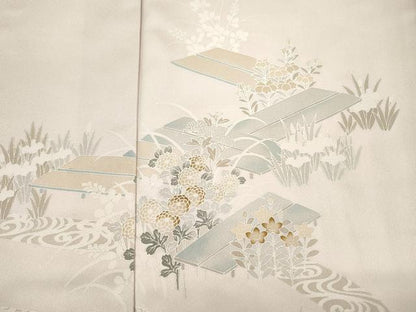 平和屋着物■訪問着　草花文　正絹　逸品　DABE0157ya