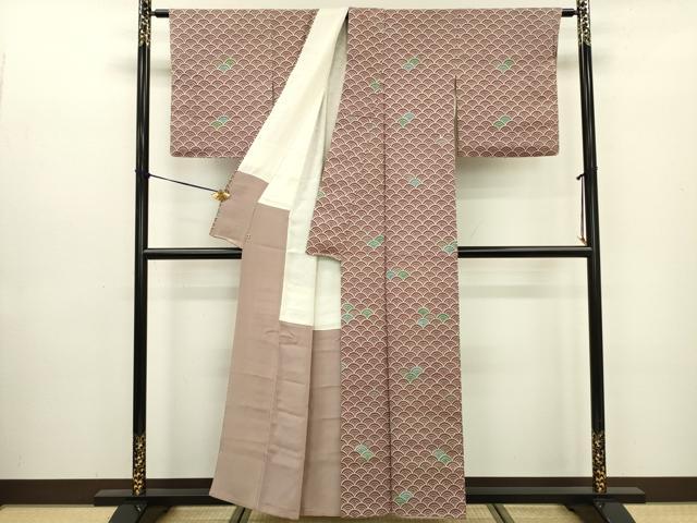 平和屋着物■上質な小紋 青海波 正絹 逸品 DABE0161ya