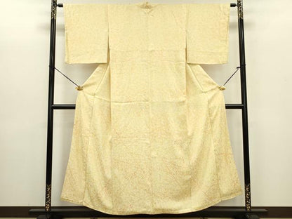平和屋着物■上質な小紋　枝葉文　正絹　逸品　DABE0162ya