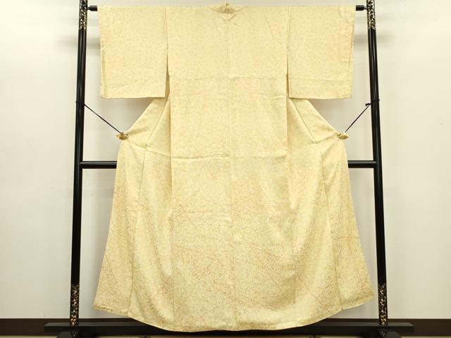 平和屋着物■上質な小紋　枝葉文　正絹　逸品　DABE0162ya