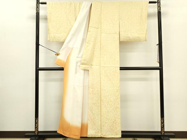 平和屋着物■上質な小紋　枝葉文　正絹　逸品　DABE0162ya