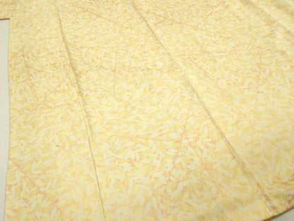 平和屋着物■上質な小紋　枝葉文　正絹　逸品　DABE0162ya