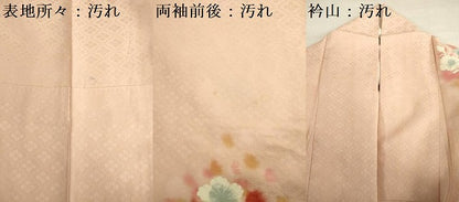平和屋着物■小振袖　二尺袖　草花文　暈し染め　金彩　正絹　逸品　DABE0168ya