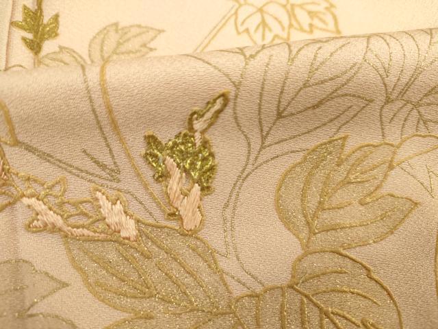 平和屋着物■訪問着　刺繍　蔦の葉文　金彩　正絹　逸品　DABE016ya
