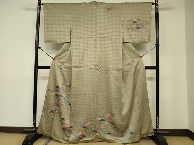 平和屋着物■訪問着　刺繍　浜松文　金彩　正絹　逸品　DABE0170ya