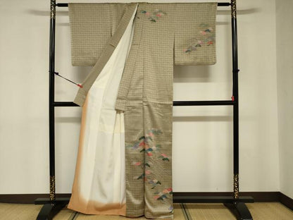 平和屋着物■訪問着　刺繍　浜松文　金彩　正絹　逸品　DABE0170ya