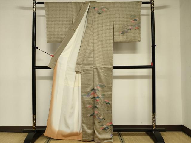 平和屋着物■訪問着　刺繍　浜松文　金彩　正絹　逸品　DABE0170ya