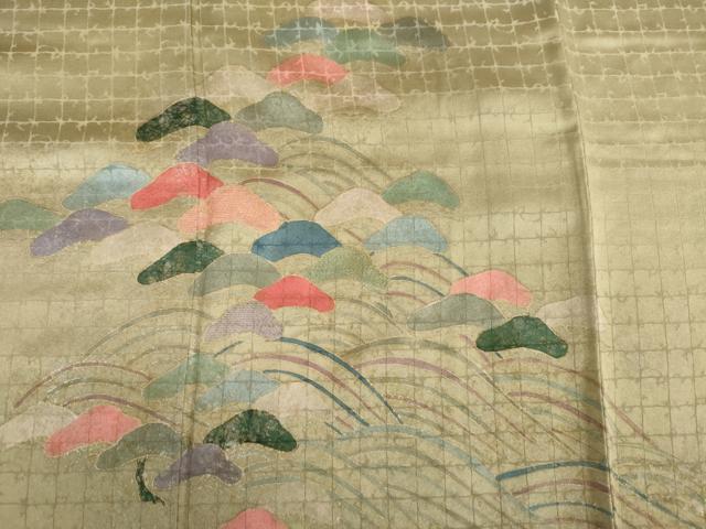 平和屋着物■訪問着　刺繍　浜松文　金彩　正絹　逸品　DABE0170ya