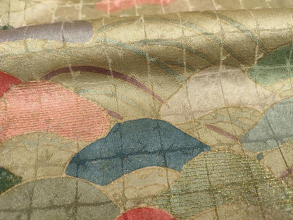 平和屋着物■訪問着　刺繍　浜松文　金彩　正絹　逸品　DABE0170ya