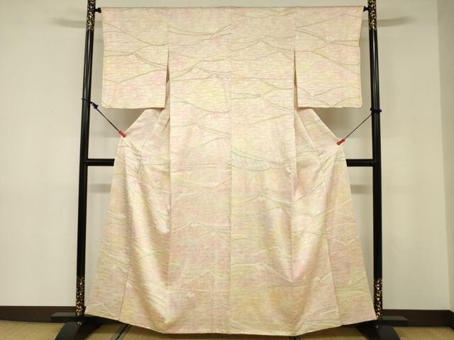 平和屋着物■上質な小紋　絞り　流水文　大丸扱い　正絹　逸品　DABE0176ya