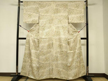 平和屋着物■上質な小紋 枝葉文 正絹 逸品 DABE0181ya