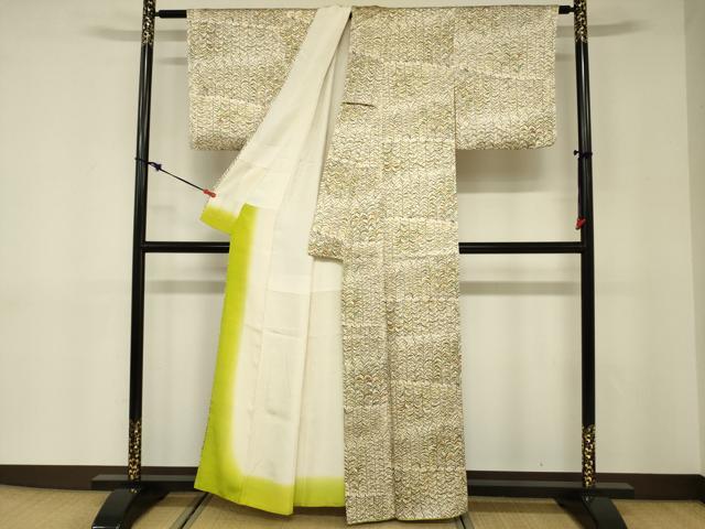 平和屋着物■上質な小紋 枝葉文 正絹 逸品 DABE0181ya