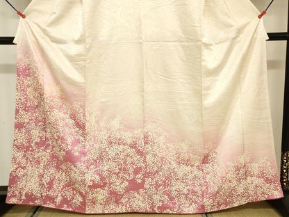 平和屋着物■訪問着 枝花文 暈し染め 正絹 逸品 DABE0182ya
