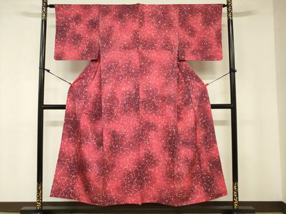平和屋着物■上質な小紋 ろうけつ染め 舞葉文 正絹 逸品 DABE0187ya