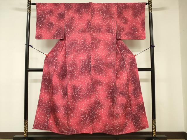 平和屋着物■上質な小紋 ろうけつ染め 舞葉文 正絹 逸品 DABE0187ya