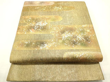 平和屋着物◎太鼓柄袋帯 エ霞文 金銀彩 正絹 逸品 DABE0192ya