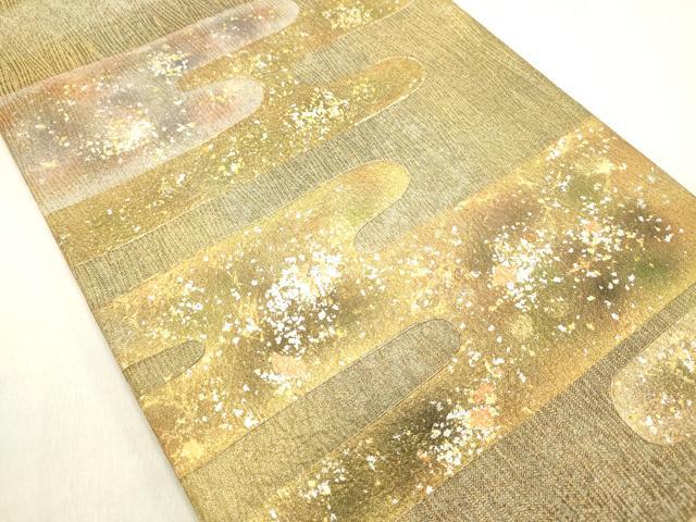 平和屋着物◎太鼓柄袋帯 エ霞文 金銀彩 正絹 逸品 DABE0192ya