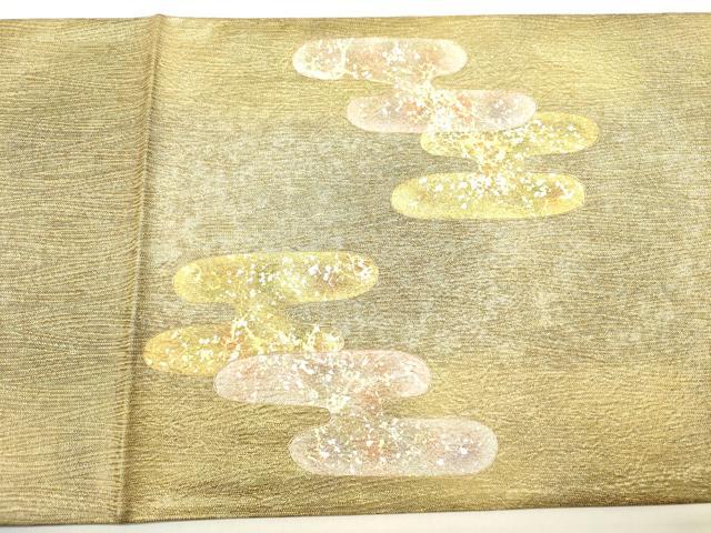 平和屋着物◎太鼓柄袋帯 エ霞文 金銀彩 正絹 逸品 DABE0192ya