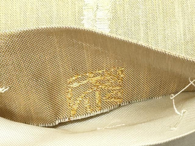 平和屋着物◎皆川泰蔵 染色家 六通柄袋帯 古趣唐花文 金糸 正絹 逸品 DABE0194ya