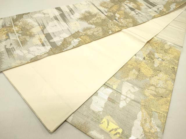 平和屋着物◎六通柄袋帯 枝松文 金糸 正絹 逸品 DABE0202ya