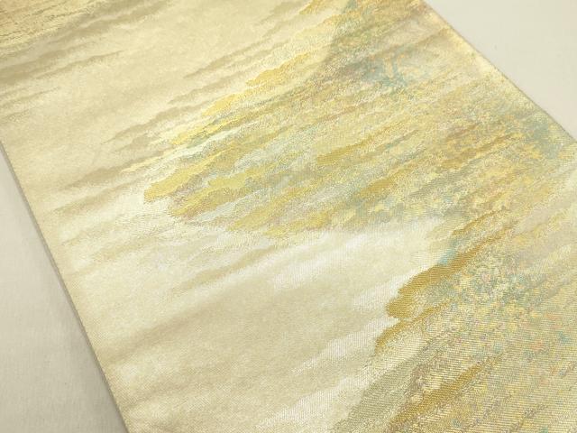 平和屋着物◎六通柄袋帯 雲かすみ 金糸 引箔 正絹 逸品 DABE0203ya