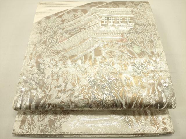 平和屋着物◎六通柄袋帯　古京錦　二重箔　正絹　逸品　DABE0206ya