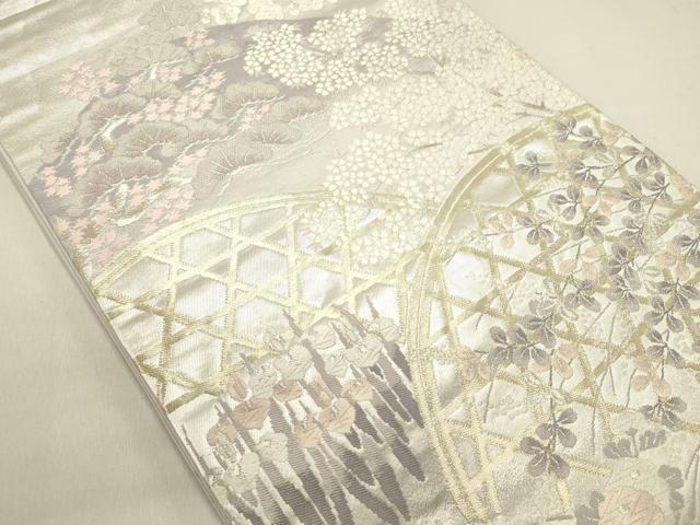 平和屋着物◎六通柄袋帯 光悦寺 金糸 正絹 逸品 DABE0207ya