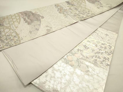 平和屋着物◎六通柄袋帯 光悦寺 金糸 正絹 逸品 DABE0207ya