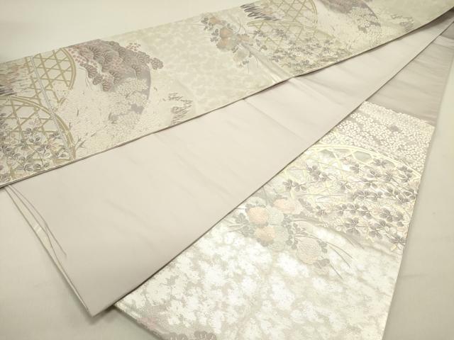 平和屋着物◎六通柄袋帯 光悦寺 金糸 正絹 逸品 DABE0207ya