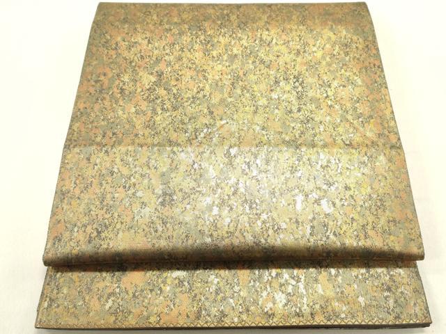 平和屋着物◎六通柄袋帯 霞文 金糸 引箔 正絹 逸品 DABE0209ya