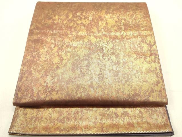 平和屋着物◎六通柄袋帯 霞文 金糸 引箔 正絹 逸品 DABE0211ya