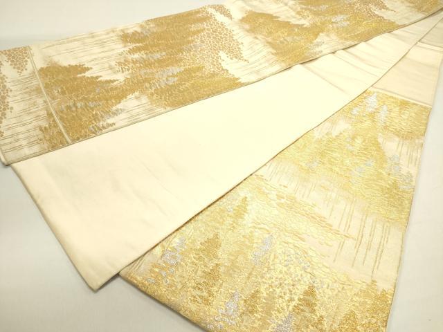 平和屋着物◎六通柄袋帯 樹林文 金銀糸 正絹 逸品 DABE0221ya