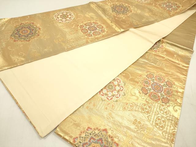 平和屋着物◎六通柄袋帯　正倉院花鳥文　金銀糸　正絹　逸品　DABE0248ya